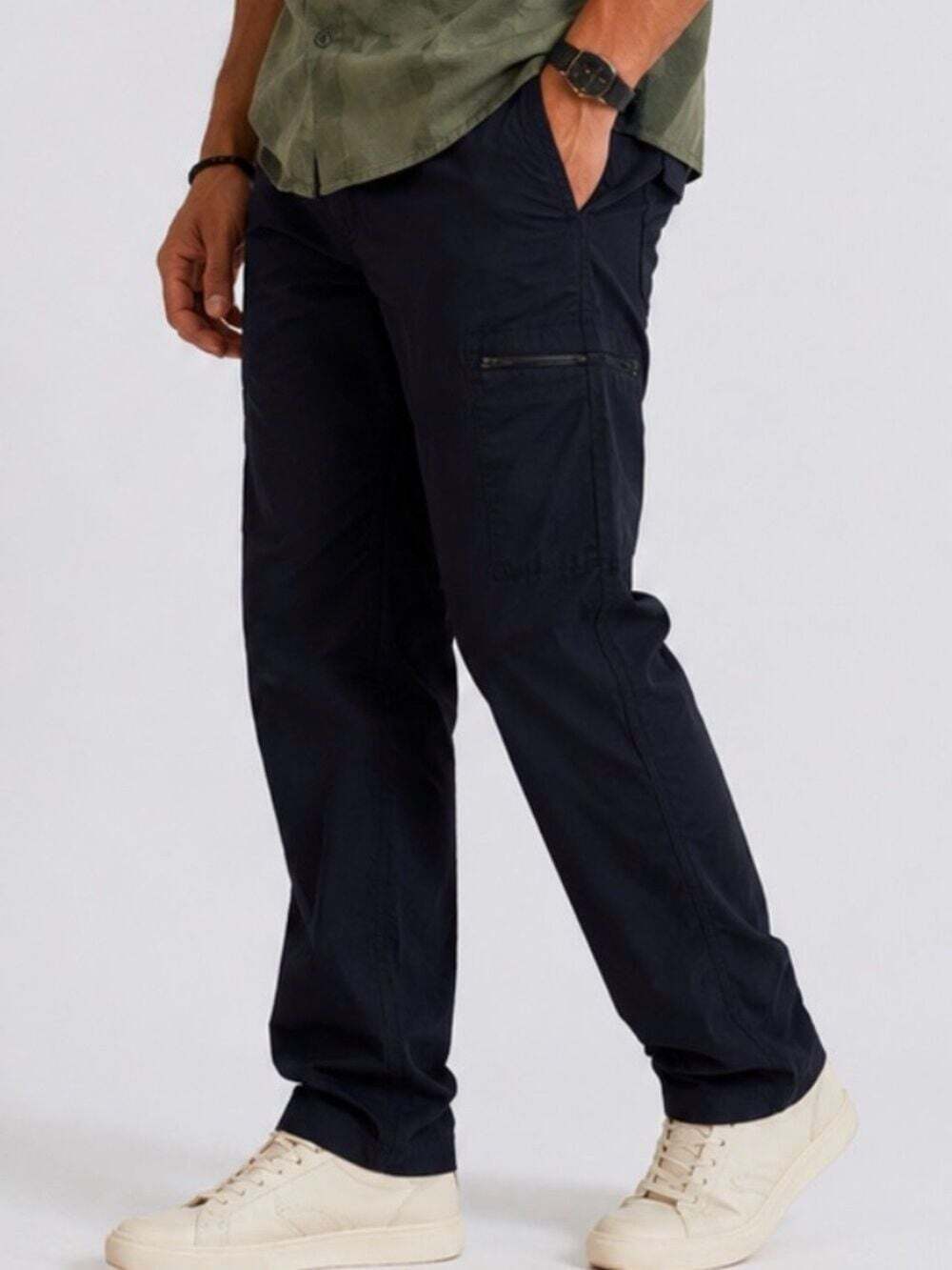 B.C. Clothing Men's Cargo Pants Black Pockets Lightweight Casual Size 36x30"